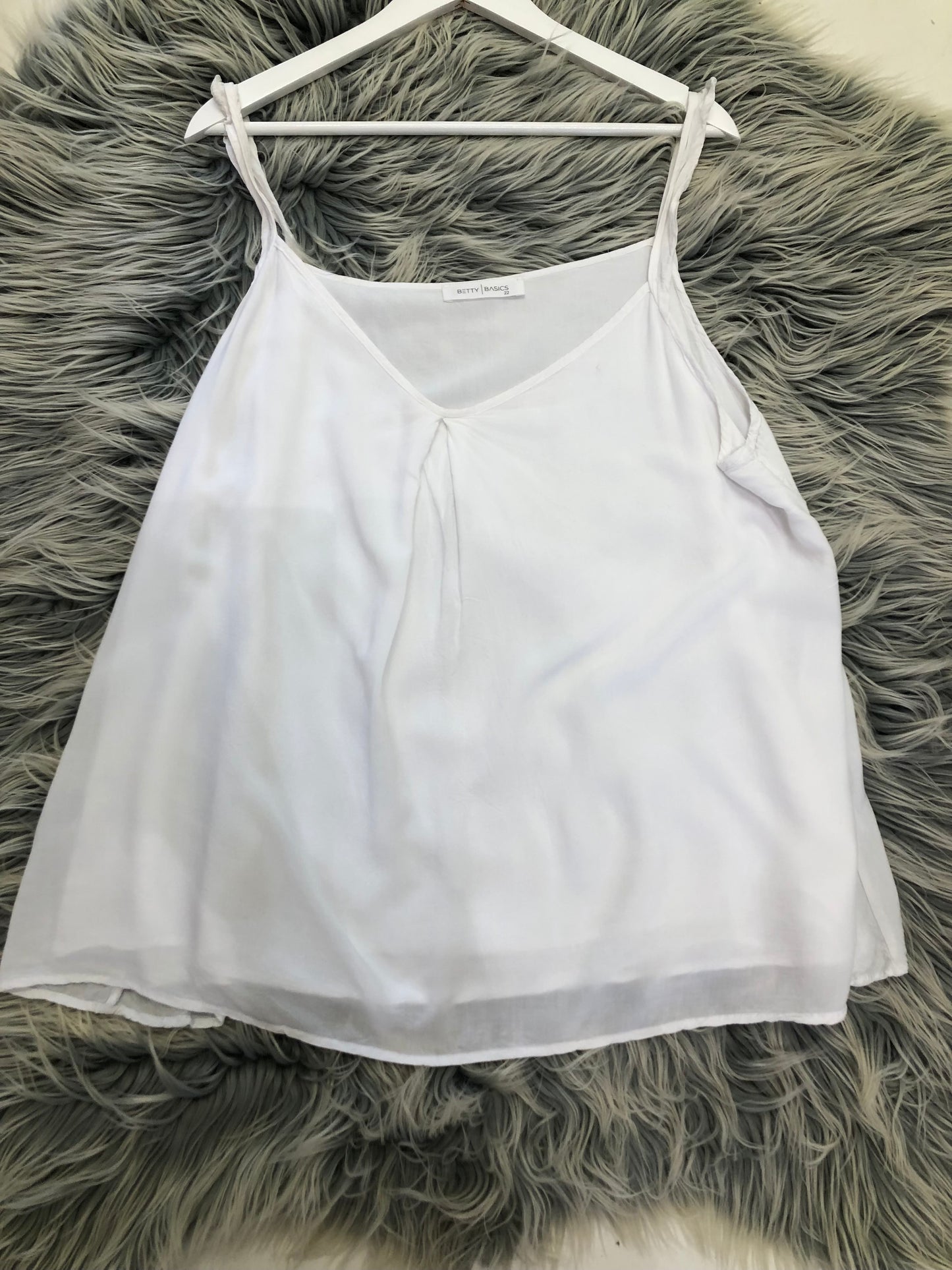 Betty Basics White V Neck Cami, 22