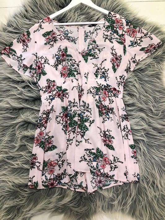 Jayjays Pink Floral Playsuit