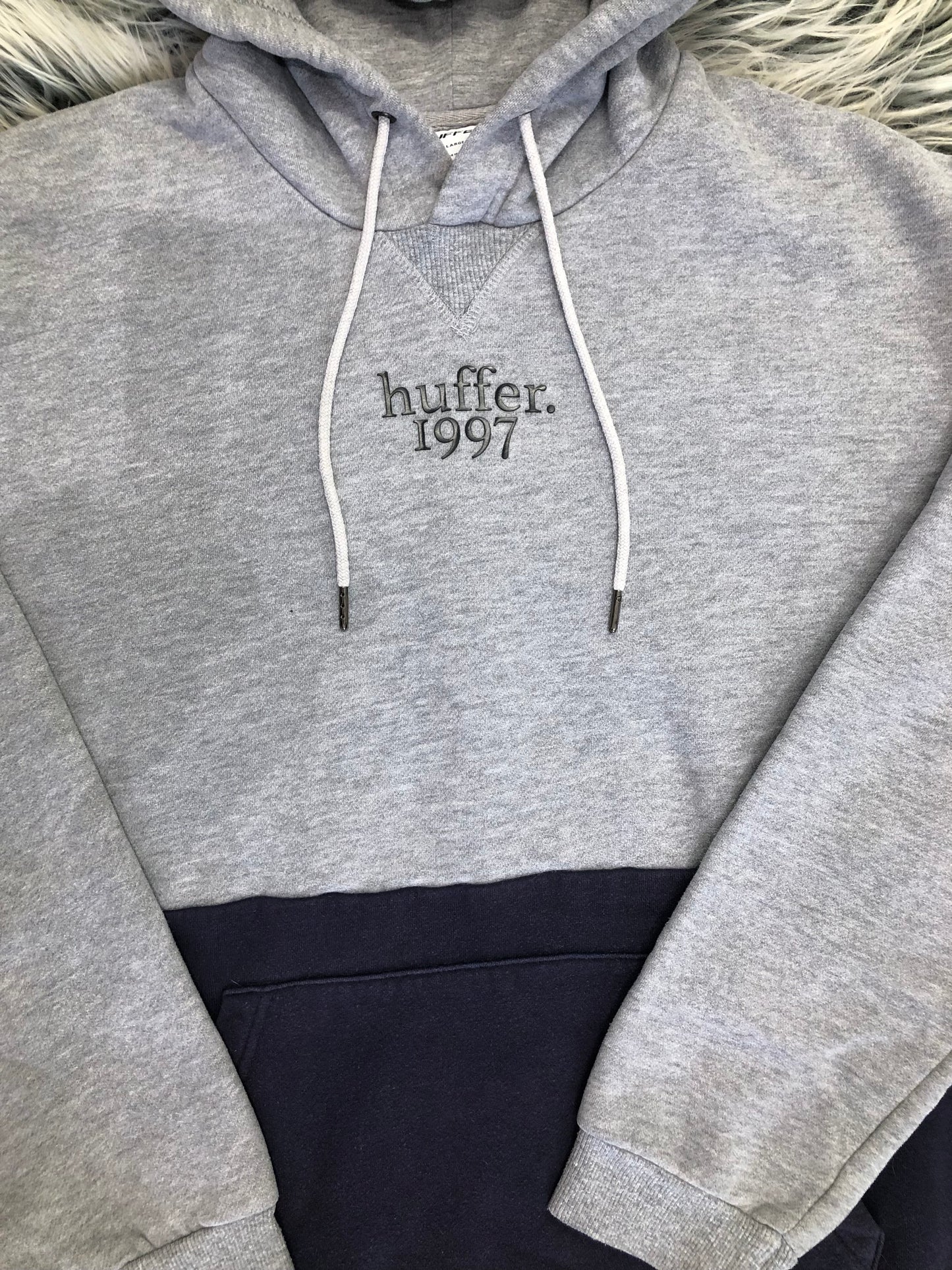 Huffer Grey/Navy 1997 Hoodie, L