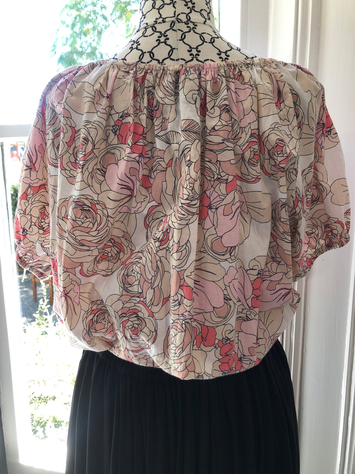 Blak Luxe Pink Floral Cropped Top, 12