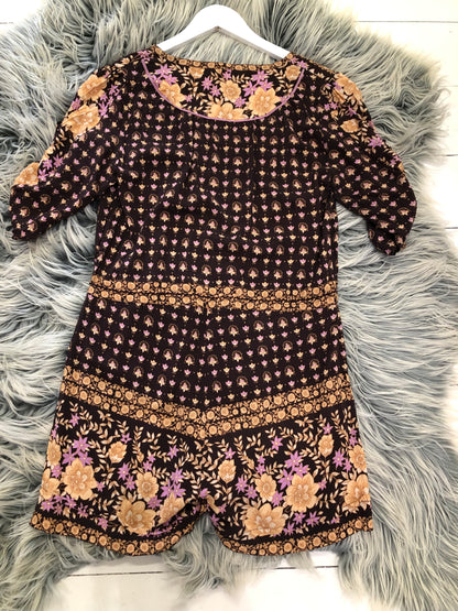 Spell Brown Print Playsuit, M