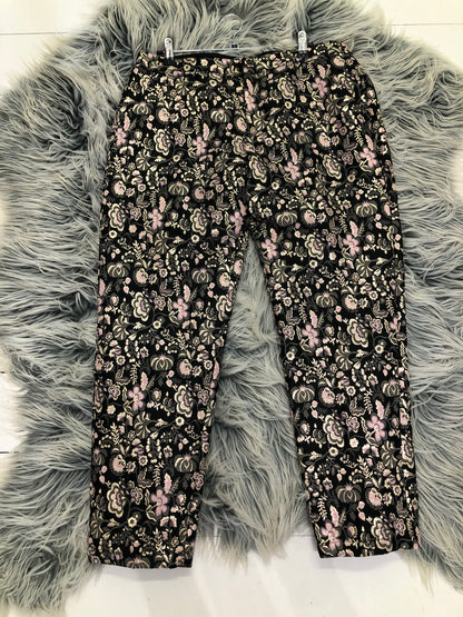 MSGM Floral Shiny Print Pants, 12