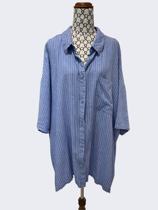 Cotton On Dark Blue/White Stripe Shirt, 22