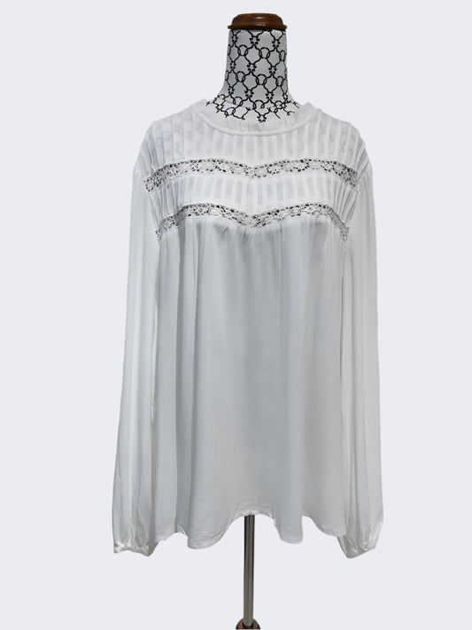 Gloss White L/S Blouse, 18