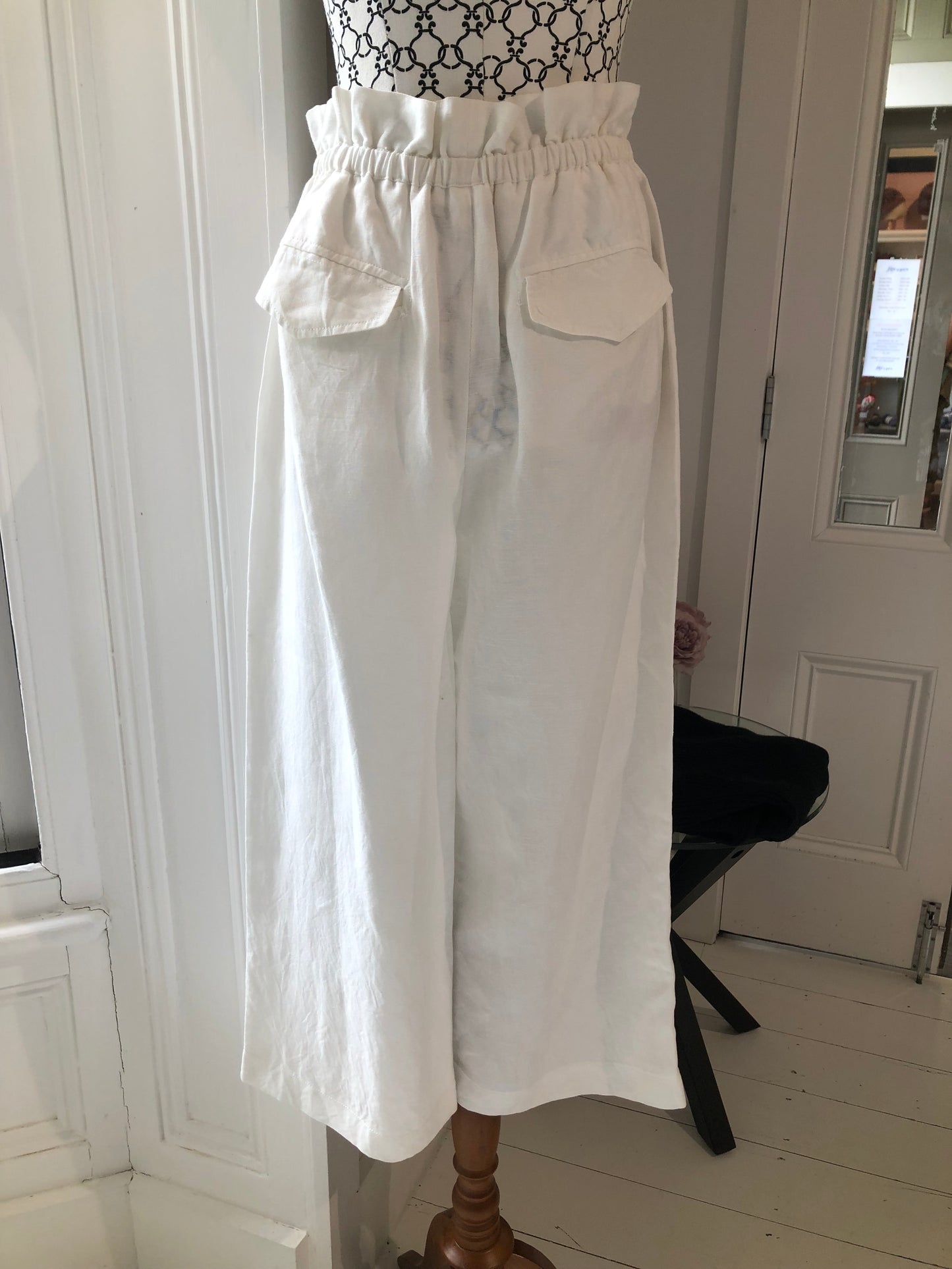 Whistle White Wide Leg Pants, 10