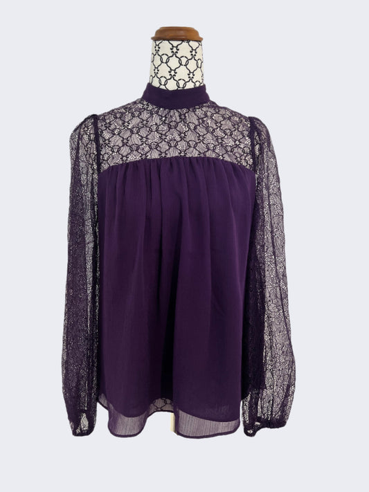 Portmans Purple Lace Blouse - 6 (BRAND NEW)