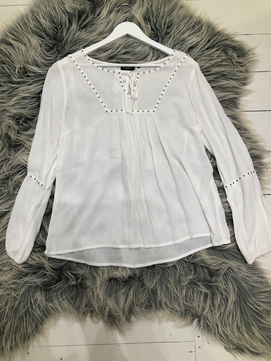 Jeanswest White Long Sleeve Blouse, 10