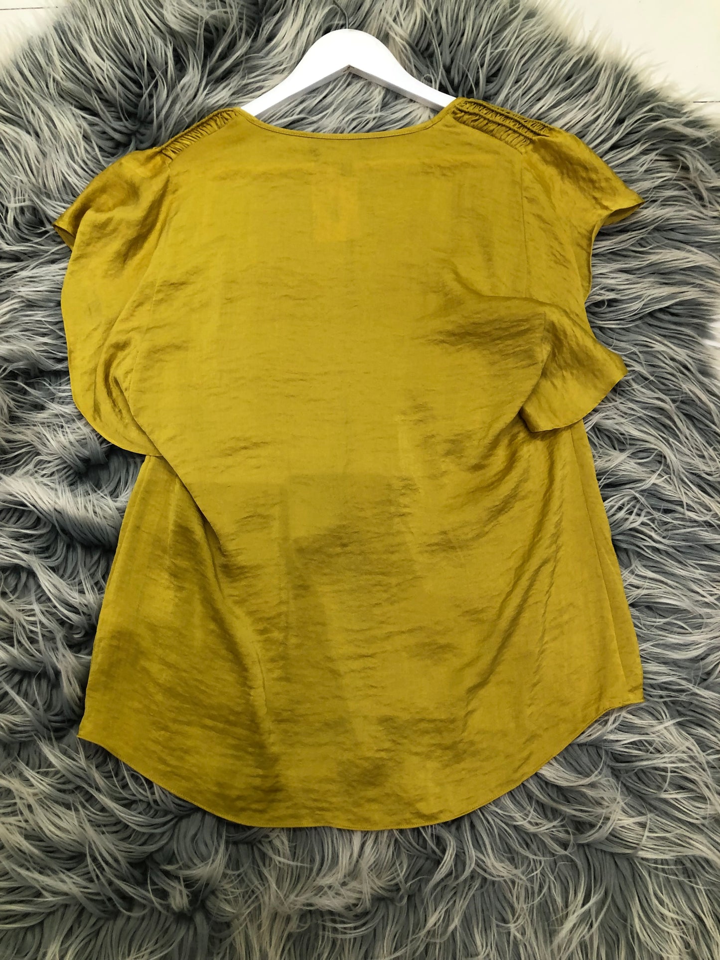 Max Yellow Ruffle Sleeve Top, 10