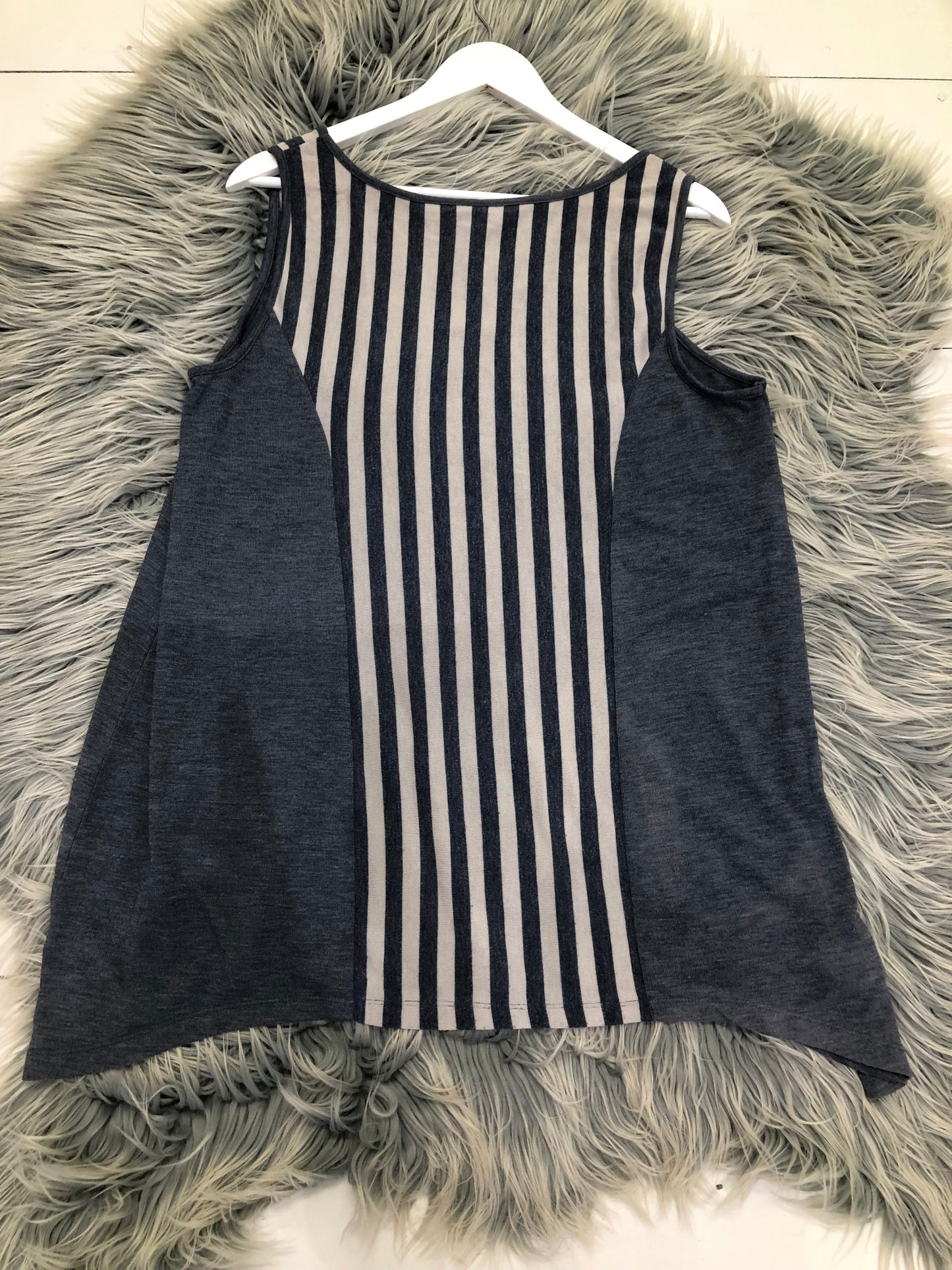 Twin Rivers Blue/white Stripe Top, L