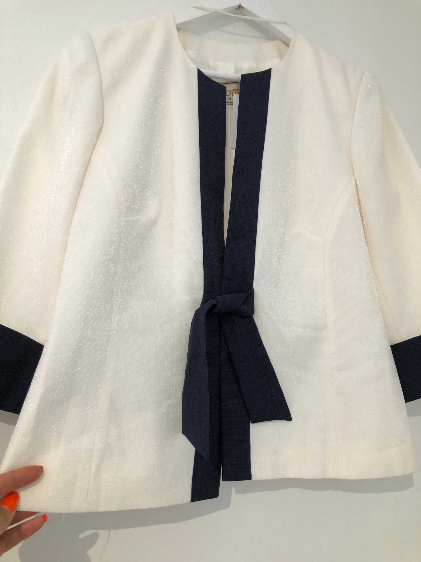 Roman Originals Cream/Navy Detail Jacket, 14