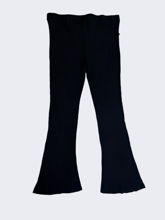 Federation Black Flared Ribbed Leggings, XXXL