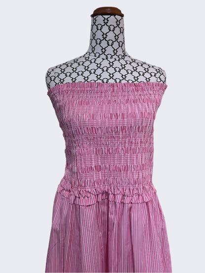 H&H Pink/White Stripe Boobtube Maxi Dress, 20