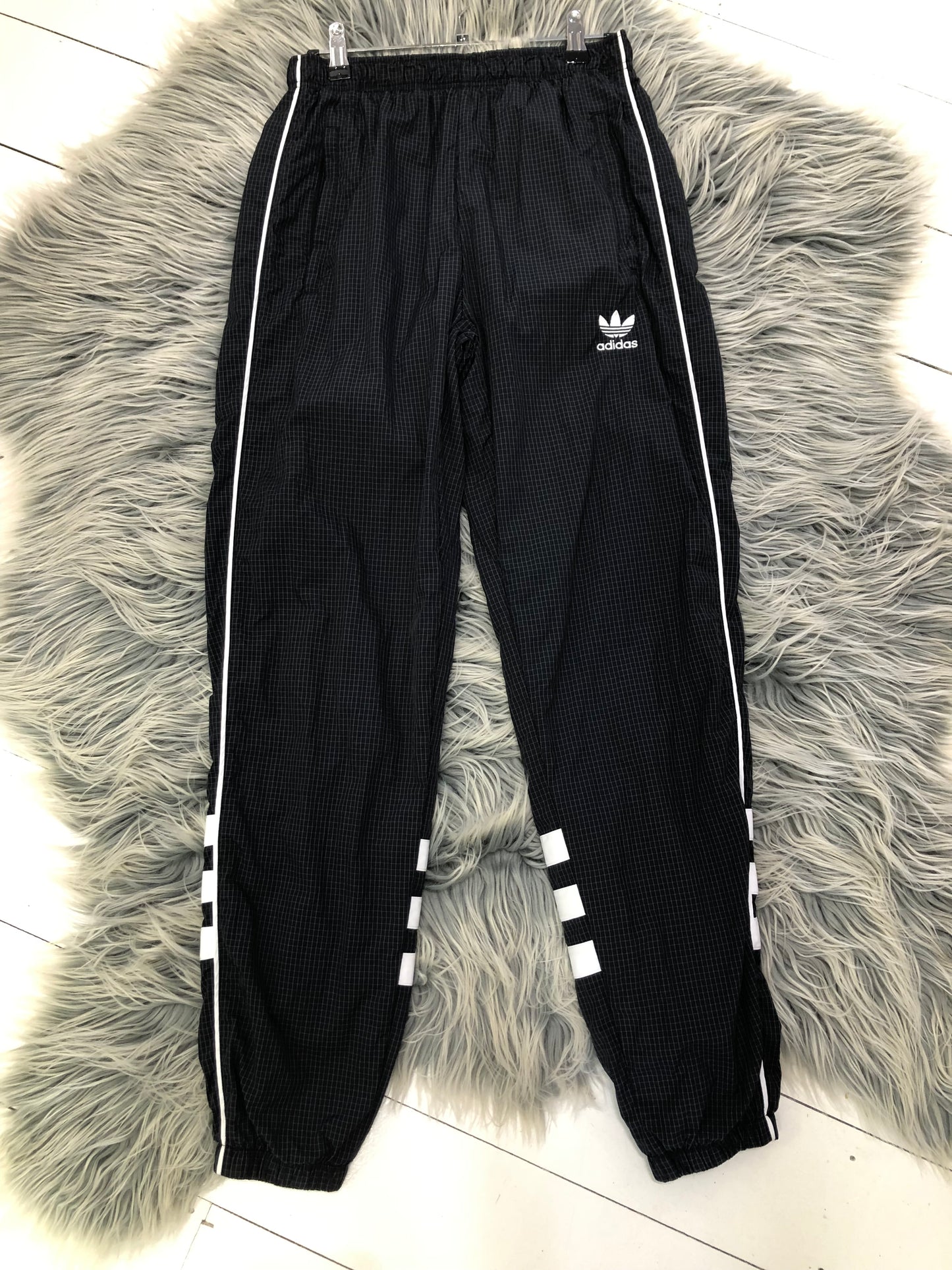 Adidas Black Check Trackpants, S