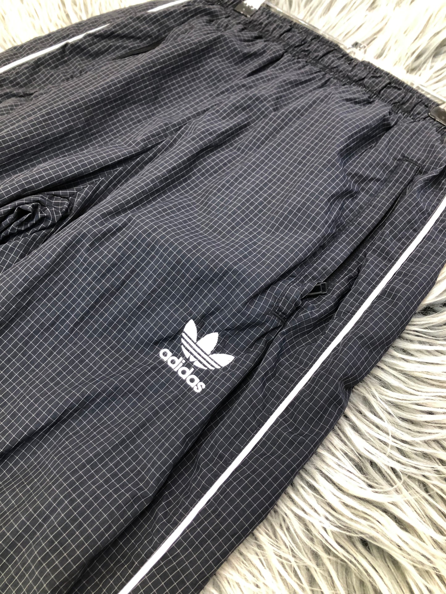 Adidas Black Check Trackpants, S