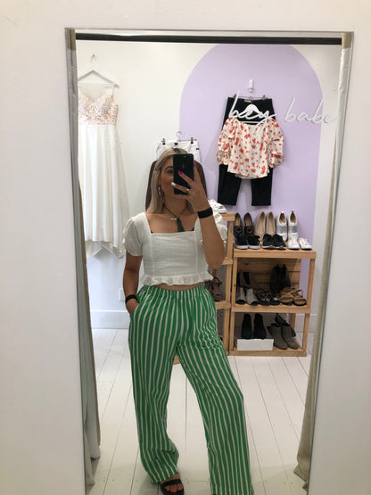 Glassons Green/White Stripe Pants, 12