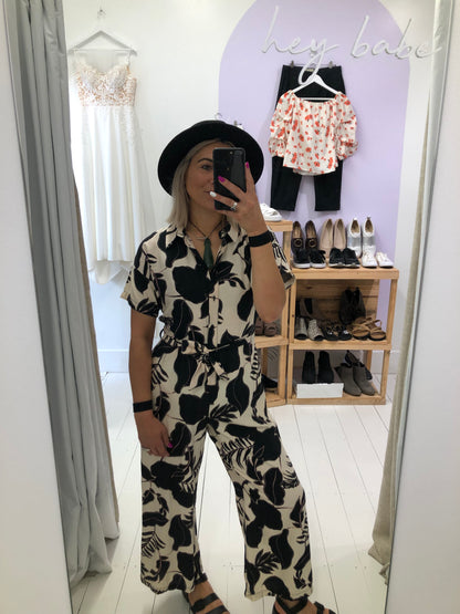 Spirit Beige/Black Floral Jumpsuit, 10