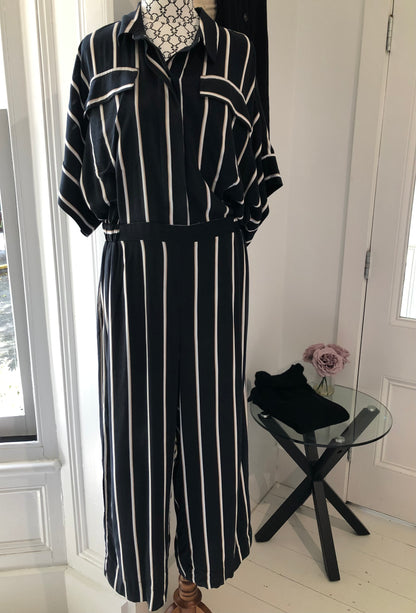 H&M Black Striped Jumpsuit, 14