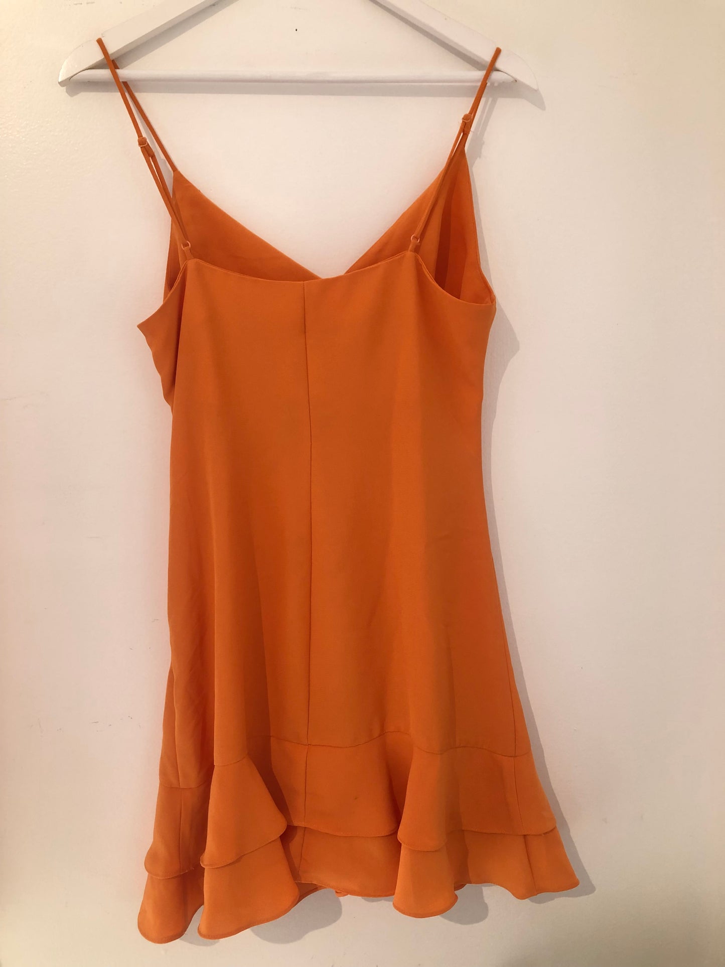 H&M Orange Frill Mini Dress M