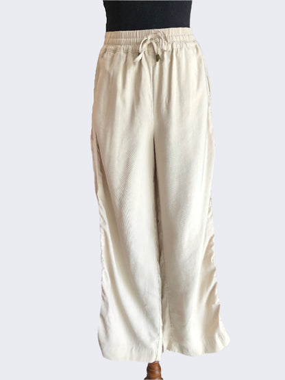 Stories Be told Beige/Stripe Trim Pants, 6
