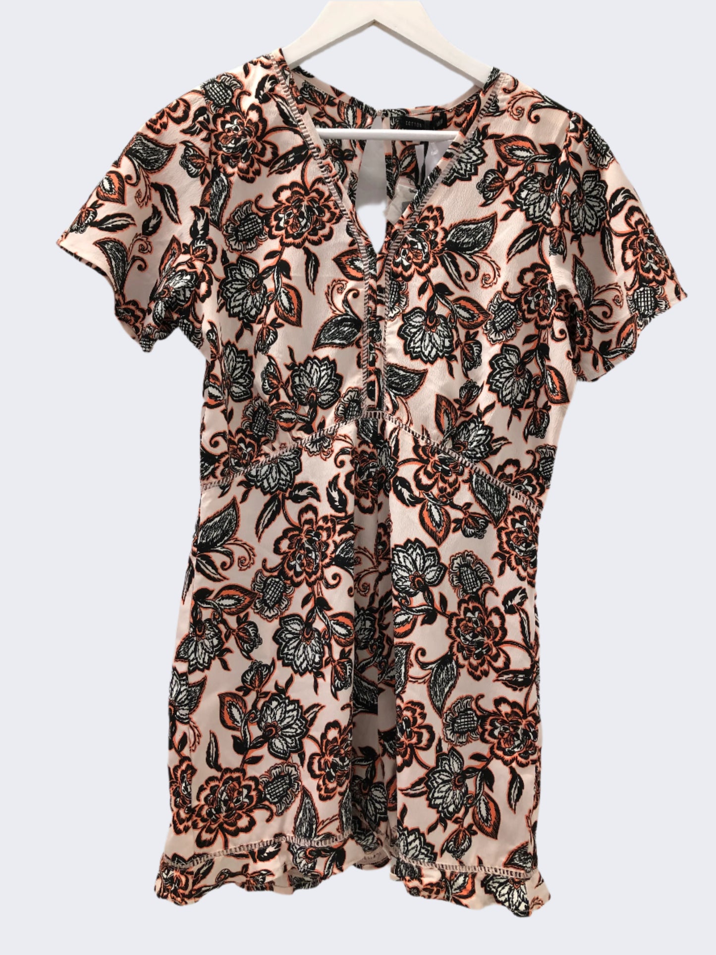 Cotton On Peach Floral Playsuit, M