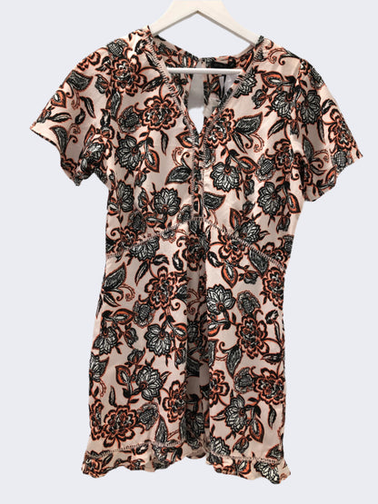 Cotton On Peach Floral Playsuit, M