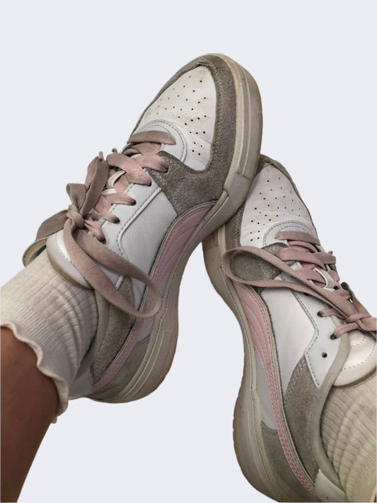 Puma Pink/Grey/White Sneakers, US 10