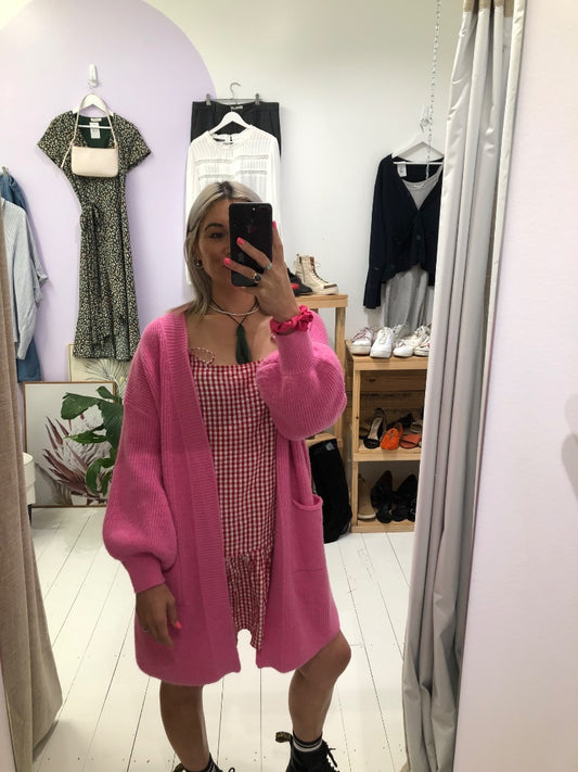 Haven Hot Pink Long Cardigan, One Size