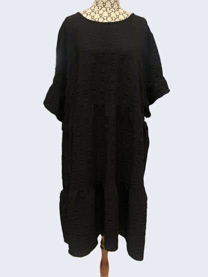 Spirit Black Tiered Midi Dress, 18