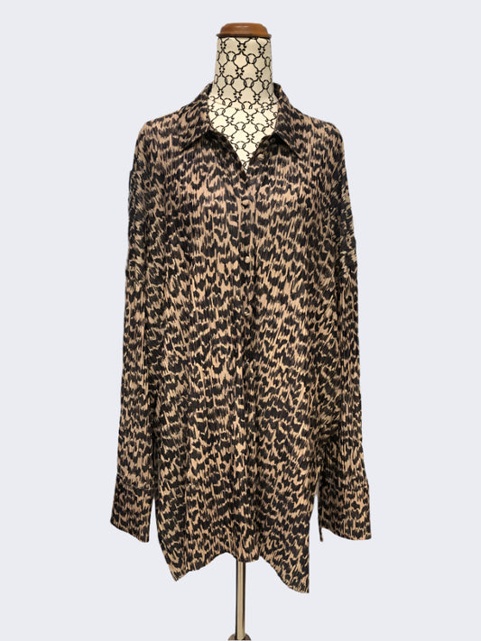 DECJUBA Leopard Print Shirt, XL