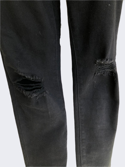 Wakee Black Ripped Denim Jeans, 12