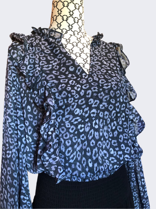 Dotti Blue Print Blouse, 12