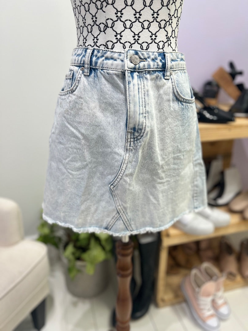 Just Jeans Light Wash Denim Mini Skirt - 8