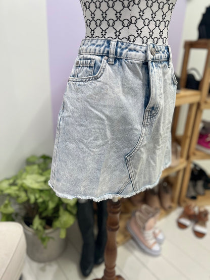 Just Jeans Light Wash Denim Mini Skirt - 8