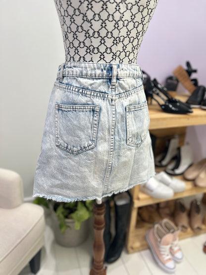 Just Jeans Light Wash Denim Mini Skirt - 8