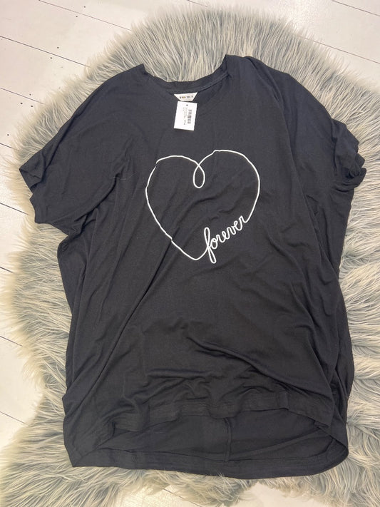 Lemon Tree Black 'Heart' Forever Tunic - XL