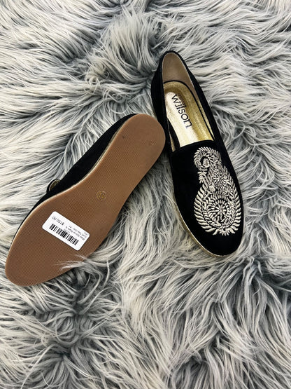 Miss Wilson Black and Gold Slip On's - 10