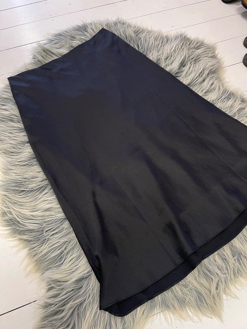 Chancery Black Midi Silk Skirt 18