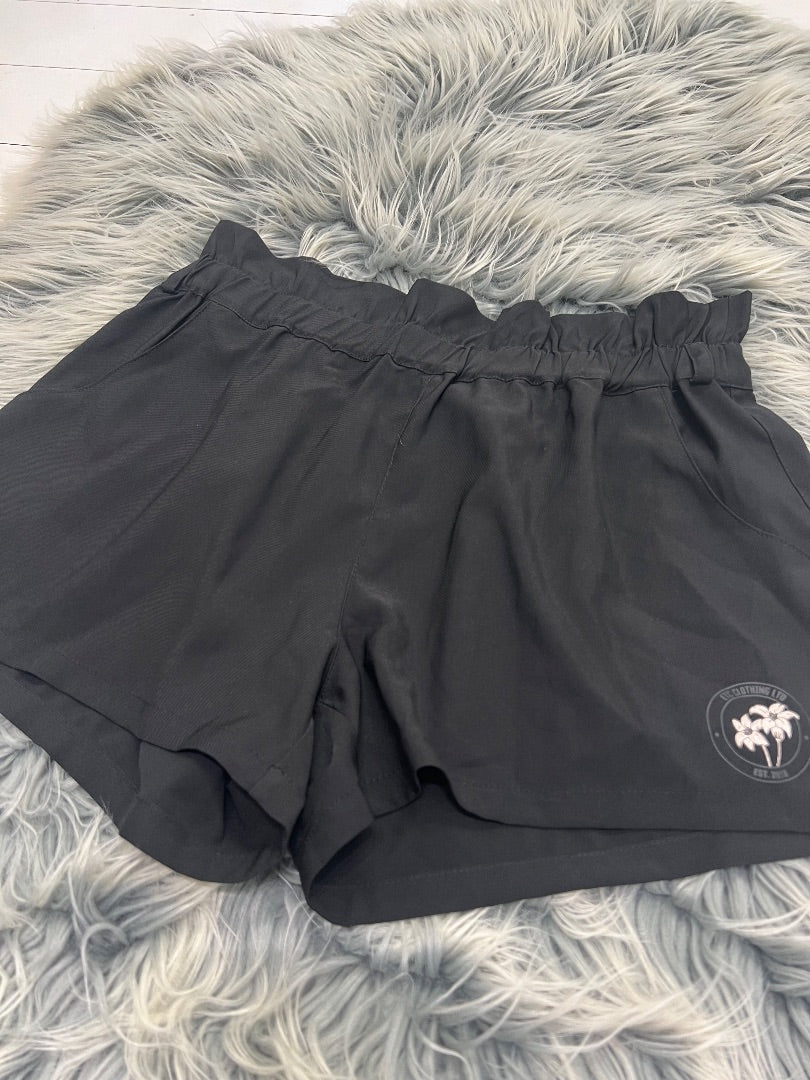 etc Black Shorts Frilled Waistband M