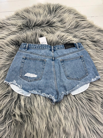 Glassons Light Wash Distressed Denim Shorts - 10