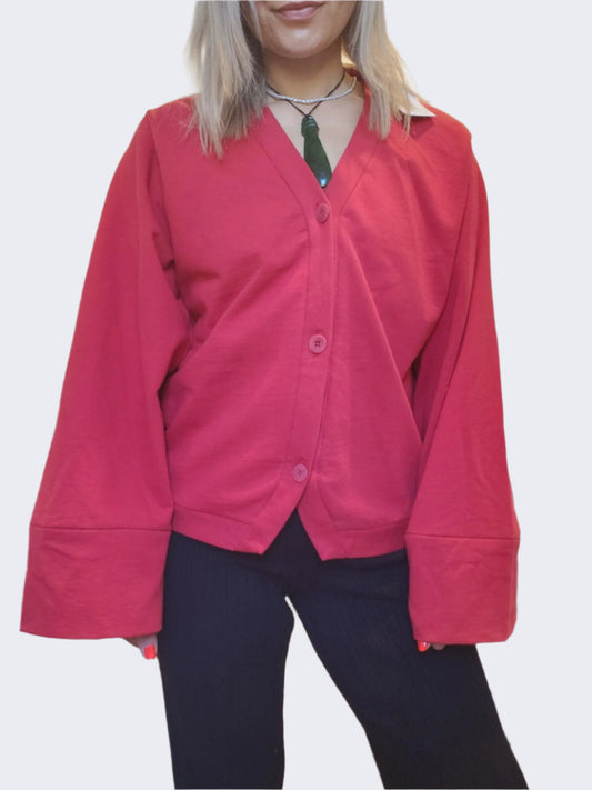 Unbranded Red Cardigan, L